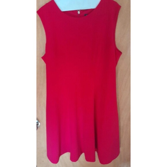 Tommy Hlfiger Sleeveless Aline Red Dress Womens 20 Back Zipper Knee Length - Picture 1 of 16